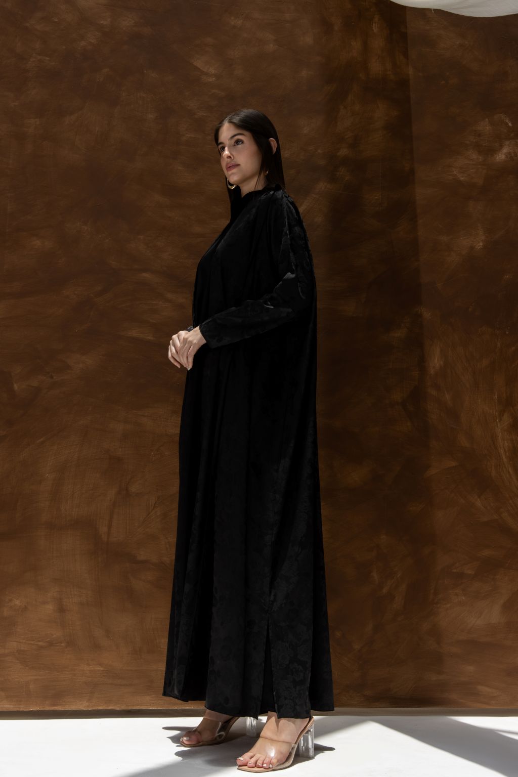 Selected Lines black Bahraini abaya for women with long sleeves and elegant fit