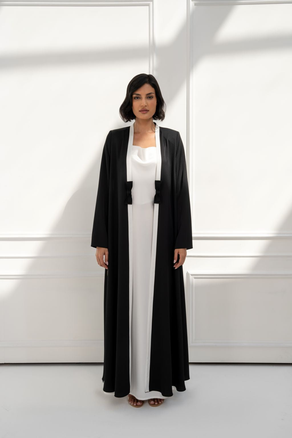 Elegant black abaya from Selected Lines, perfect elegant formal outerwear for women.