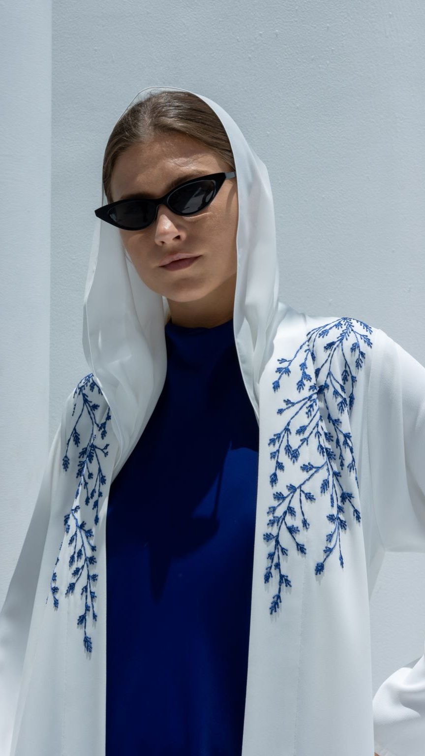 Fine Leaves Abaya paired with matching dress, offering an elegant ensemble for special occasions | Selected Lines