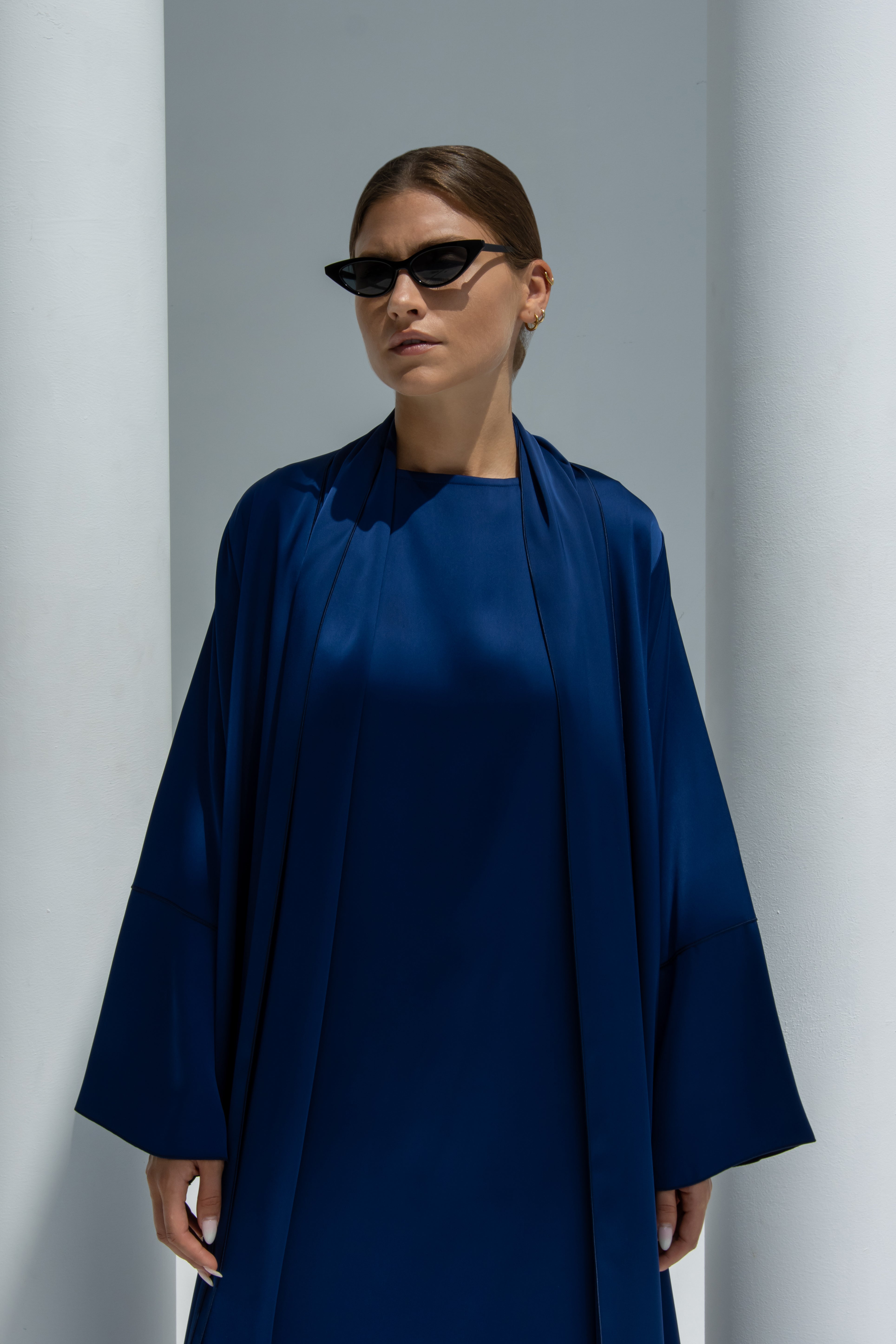 Fouz Abaya paired with matching dress, offering an elegant ensemble for special occasions | Selected Lines