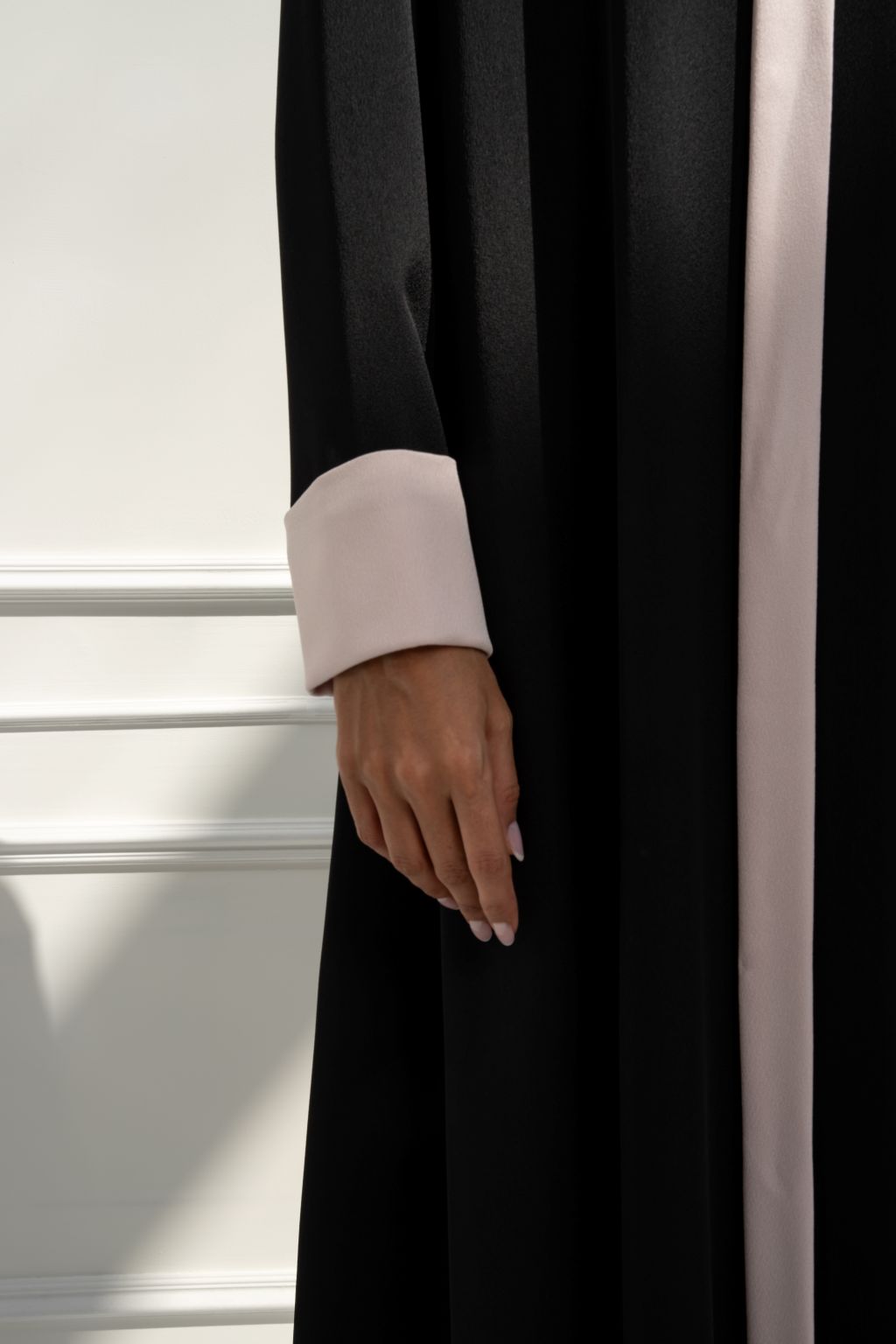 Selected Lines Black Abaya with Cream Trim, a high quality modest fashion outfit for elegant occasions