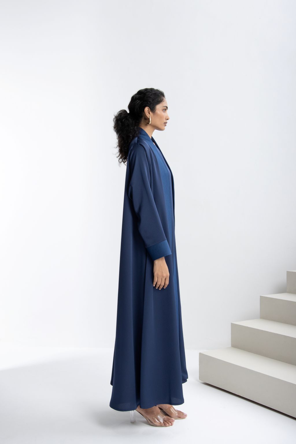 Elegant navy Selected Lines luxury abaya for women with flowing silhouette and long sleeves