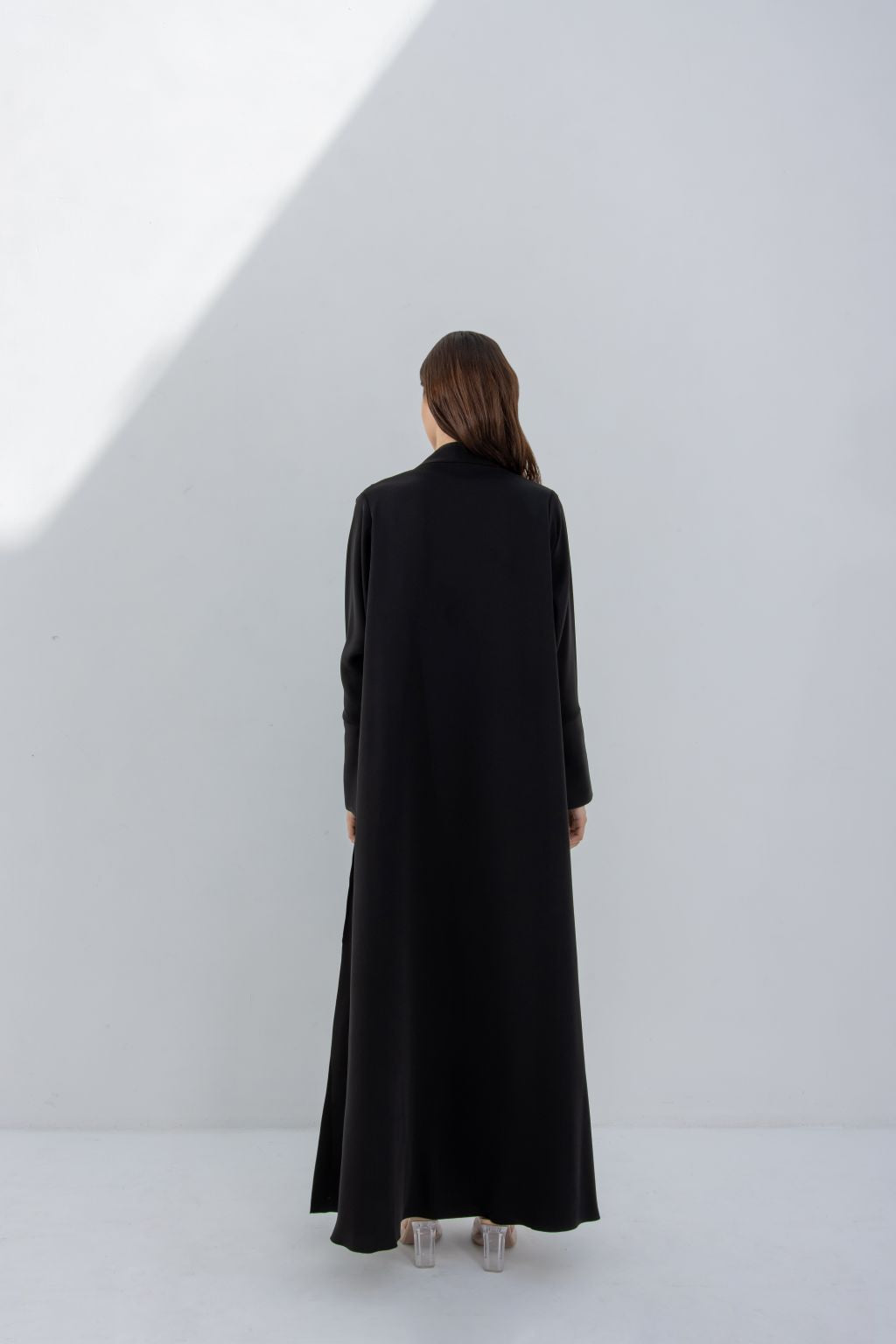 Selected Lines luxury women's abaya in black, full-length with long sleeves and modest design