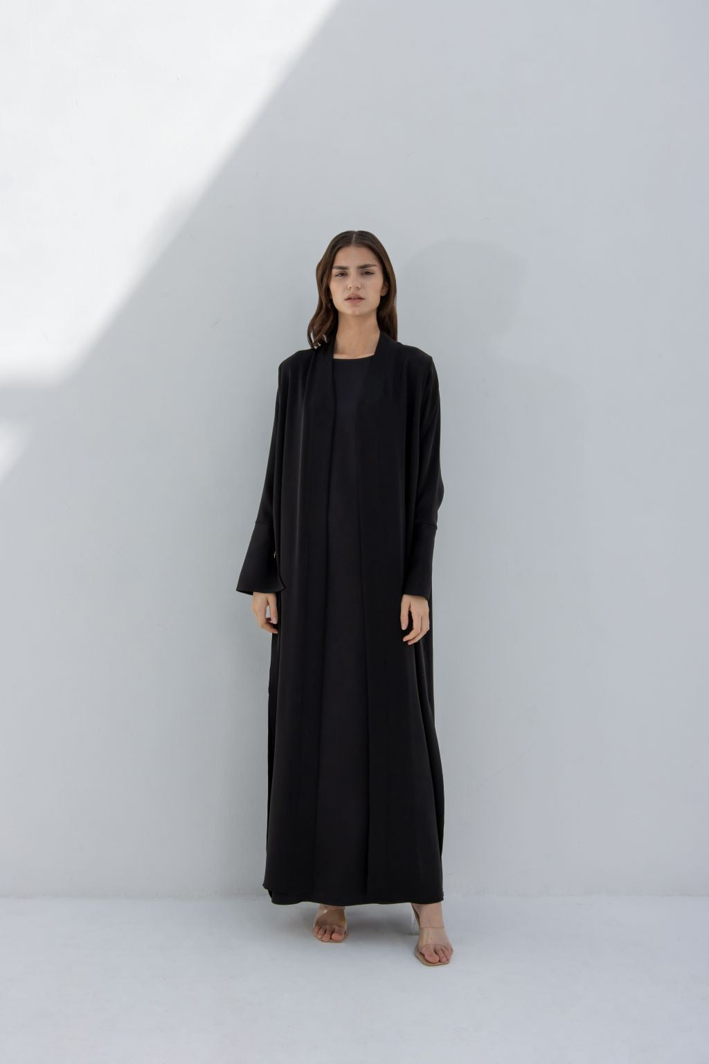 Selected Lines luxury women's abaya in black with a loose fit and long sleeves