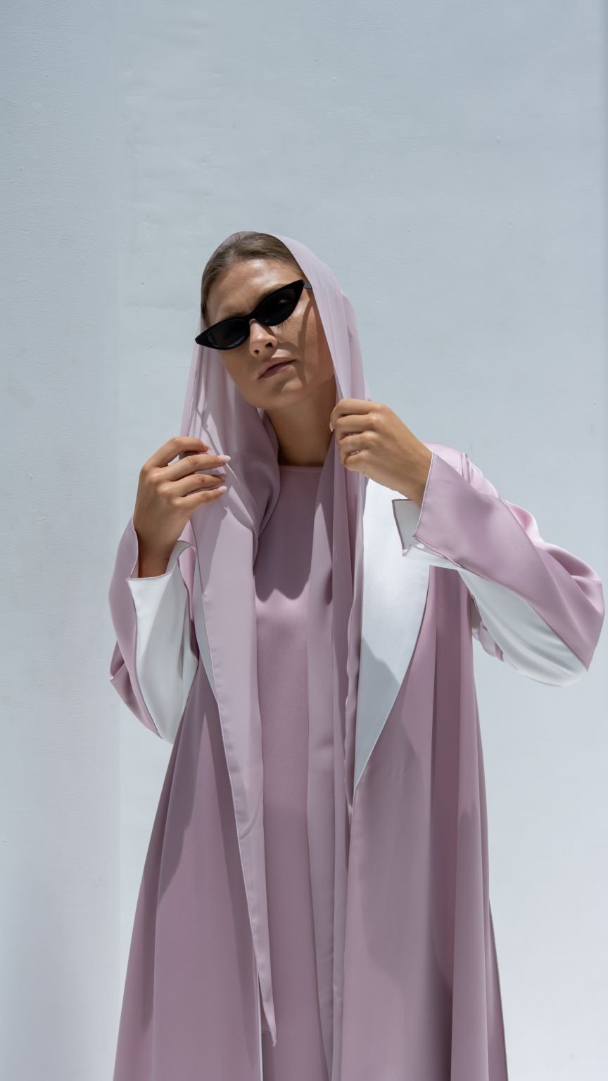 Two Tone Jacket Abaya paired with matching dress, perfect for elegant occasions | Selected Lines
