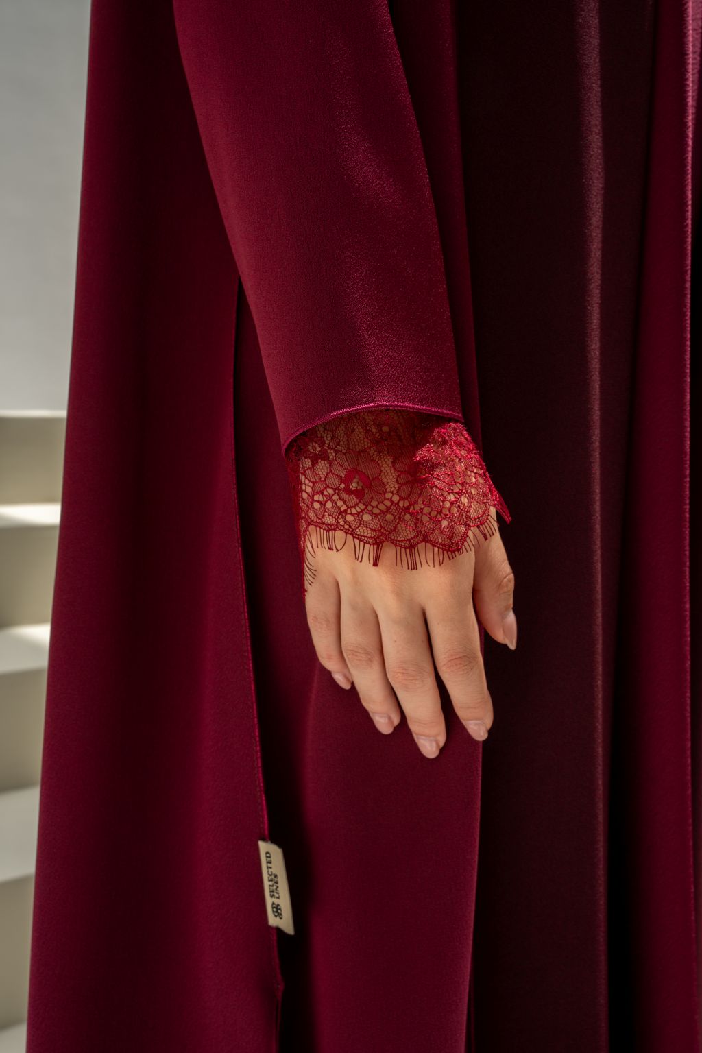 Maroon Lace Elegance