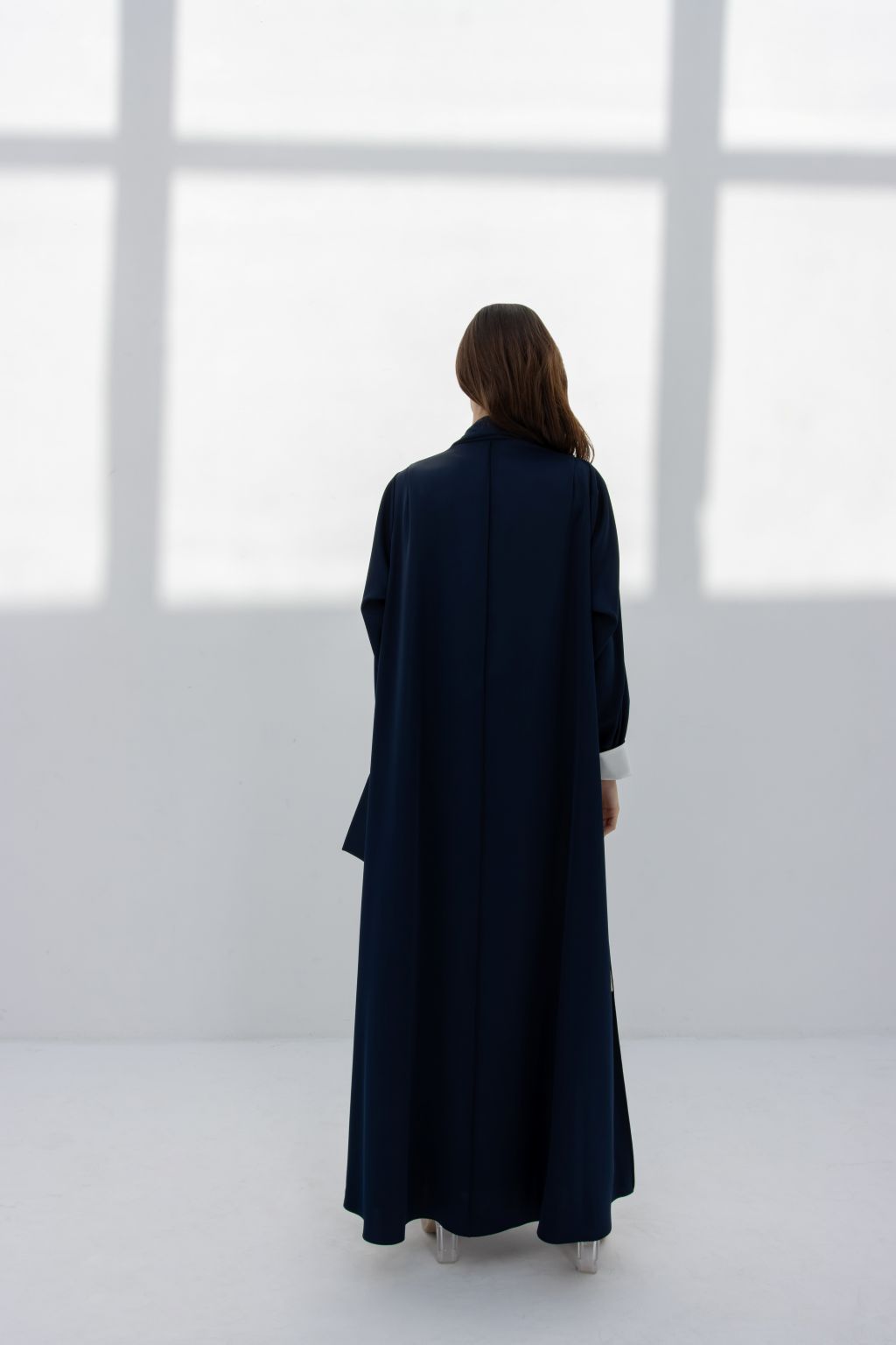 Selected Lines Elegant Abaya in Navy Blue, a stylish choice in elegant modest wear for women