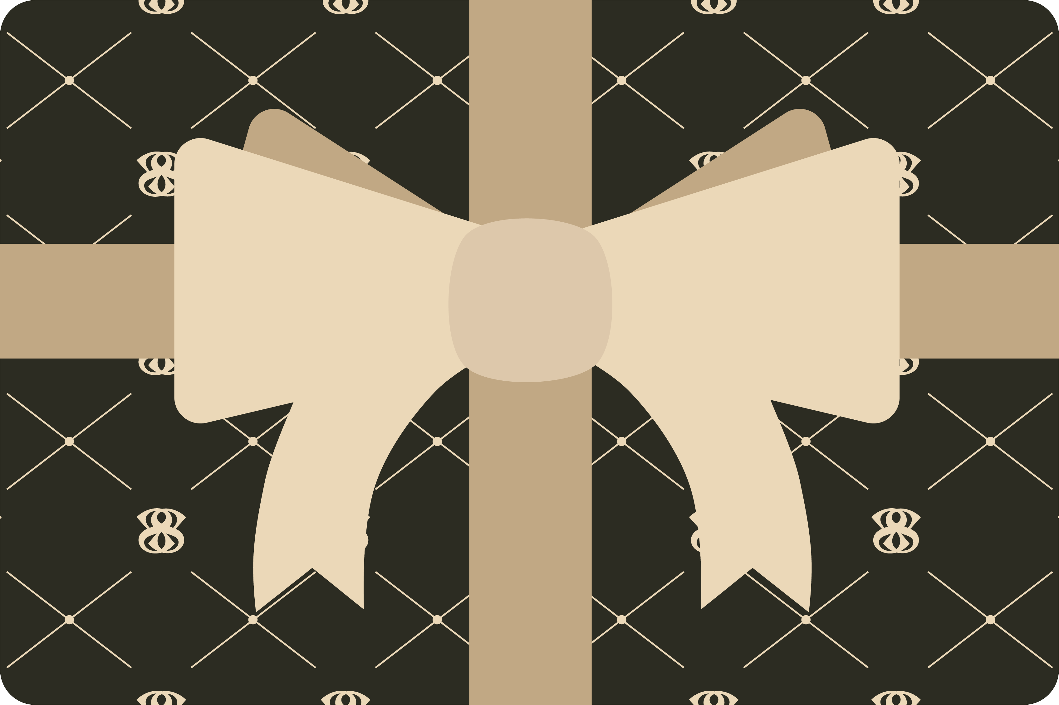 Elegant premium gift card for fashion with a stylish bow design on a dark background